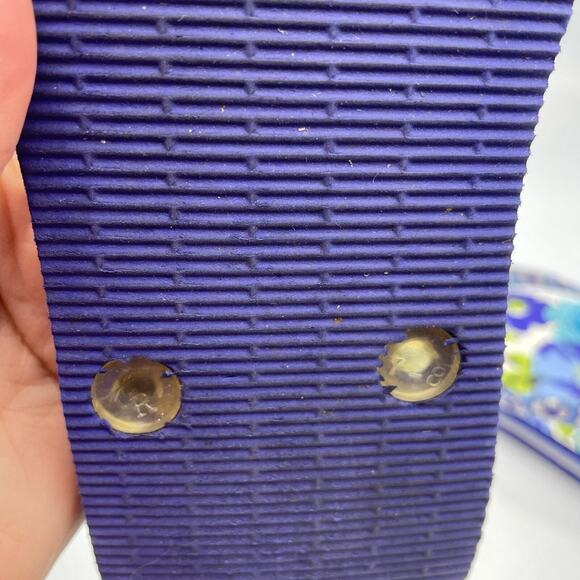 Vera Bradley Blue Floral Flip Flop Sandals Womens 7-8 Casual Summer Beachy - Picture 5 of 6